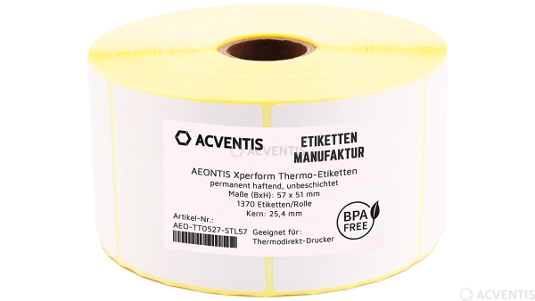 AEONTIS Xperform Etikettenrolle, Thermopapier, 57x51mm | AEO-TT0527-STL57