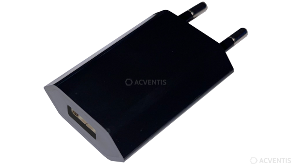 AEONTIS USB Ladeadapter, 230V auf USB 5V, 1000mA, schwarz | AEO-IP-PWR-S