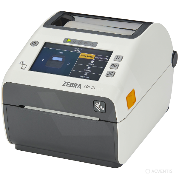ZEBRA ZD621d Healthcare - 12 Punkte/mm (300dpi), Farb-Touch-Displ., RTC, USB, USB-Host, RS232, BT (B