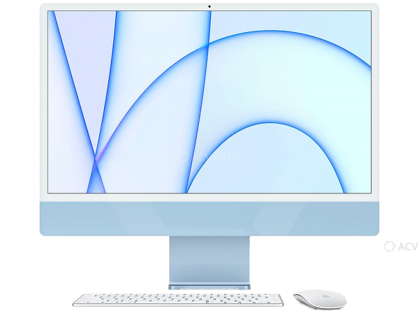 APPLE iMac 24&quot; M1 – 8-CPU, 8-GPU, 256 GB, 23,5&#039;&#039;, USB, WLAN, BT, Ethernet (RJ45), Kamera, blau | MGP