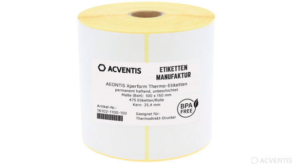 AEONTIS Xperform Etikettenrolle, DHL Versandetiketten, Thermopapier, 100x150mm | AEO-TT0545-STE100
