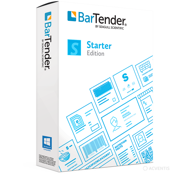 SEAGULL BarTender Starter – Software, Mehrplatzlizenz, 1 Drucker, Softkey, 60 Monate Service