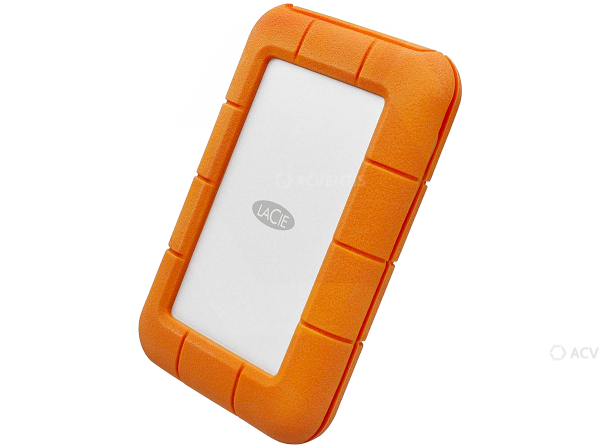 LACIE Rugged 5 TB Externe Festplatte, 6,35 cm (2,5 Zoll), USB-C USB 3.2 (Gen 2), silber/orange | ST