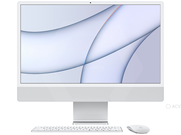 APPLE iMac 24&quot; M1 – 8-CPU, 8-GPU, 256 GB, 23,5&#039;&#039;, USB, WLAN, BT, Ethernet (RJ45), Kamera, silber | M